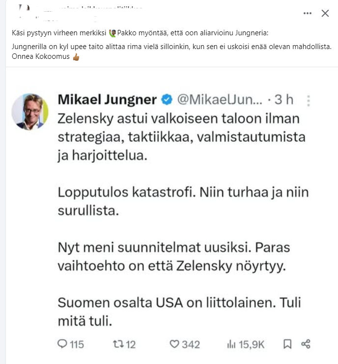Jugner möläyttää